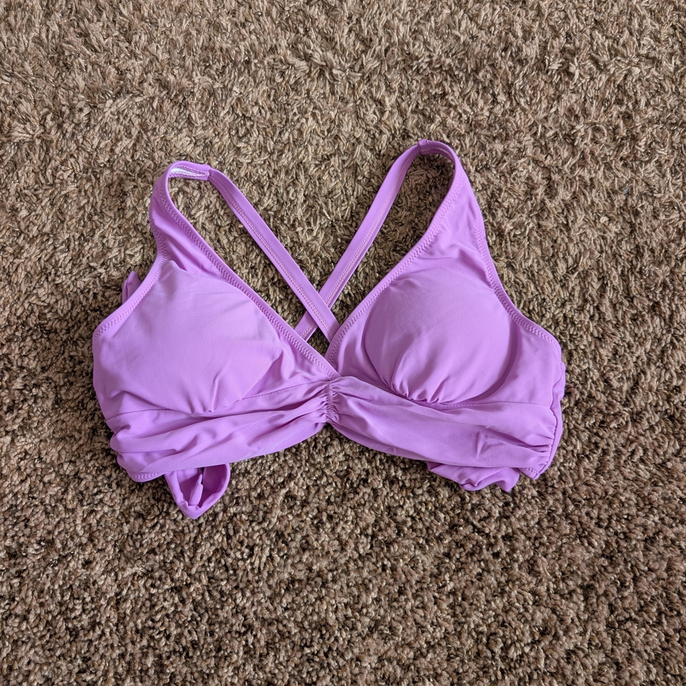Purple Vneck Summer Bikini Top Size Medium